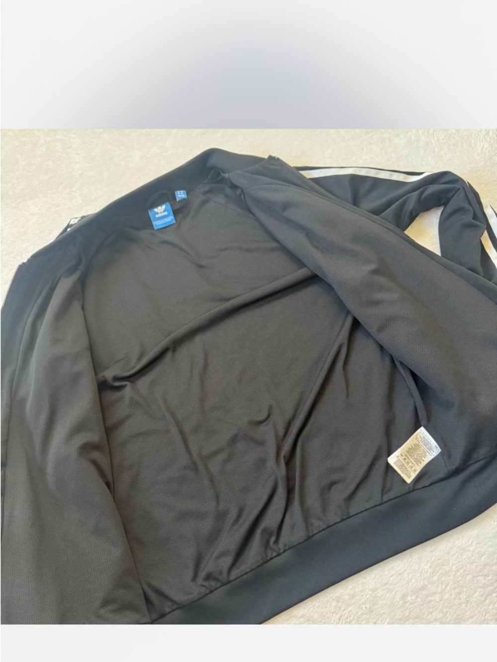 adidas Black Jacket with White Three-Stripe Detailing - Picture 7 of 7